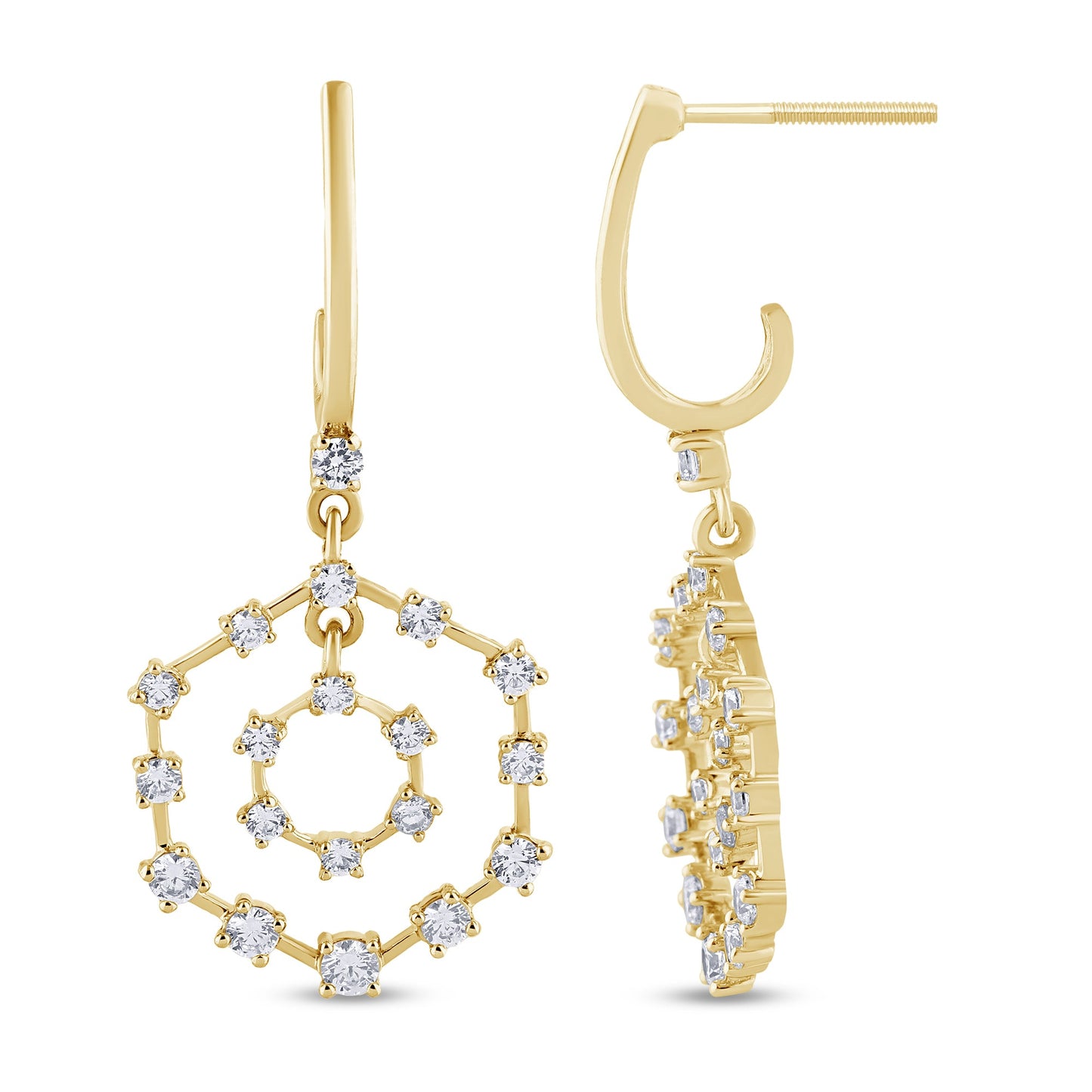 Muse Jewelry 1.01ct G SI 14K Yellow Gold Diamond Drop Earrings