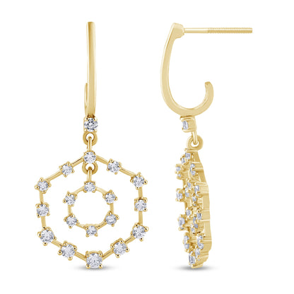 Muse Jewelry 1.01ct G SI 14K Yellow Gold Diamond Drop Earrings