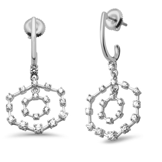 Muse Jewelry 1.04ct G SI 14K White Gold Diamond Drop Earrings