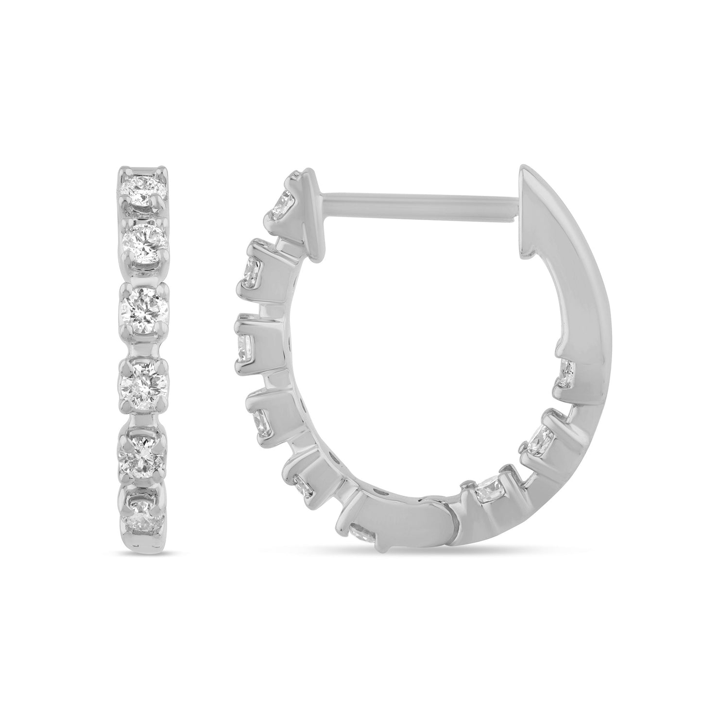 Muse Jewelry .51ct G SI 14K White Gold Diamond Hoop Earrings