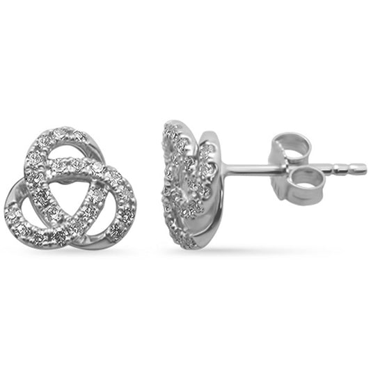 Muse Jewelry .32ct G SI 14K White Gold Diamond Swirl Earrings