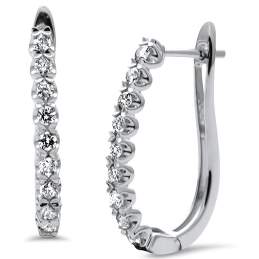 Muse Jewelry .48ct G SI 14K White Gold Diamond Hoop Earrings