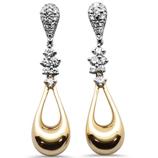 Muse Jewelry .50ct G SI 14K Two Tone Gold Diamond Drop Dangle Earrings