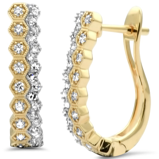 Muse Jewelry .48ct G SI 14K Yellow Gold Diamond Hoop Earrings