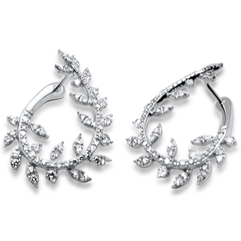 Muse Jewelry .99ct G SI 14K White Gold Diamond Olive Branch Earrings