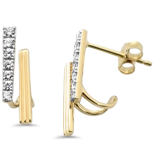 Muse Jewelry .25ct G SI 14K Yellow Gold Diamond Double Line Earrings