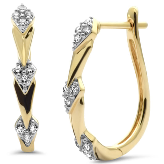 Muse Jewelry .25ct G SI 14K Yellow Gold Diamond Hoop Earrings