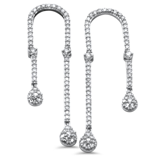 Muse Jewelry .72ct G SI 14K White Gold Diamond Drop Dangle Earrings