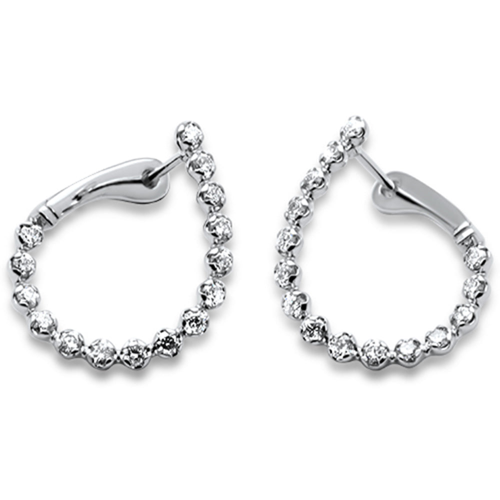 Muse Jewelry 1.00ct G SI 14K White Gold Diamond Hoop Earrings