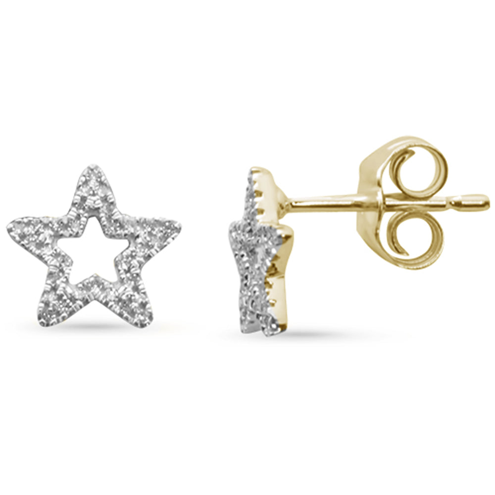 Muse Jewelry .10ct G SI 14K White Gold Diamond Star Shape Earrings