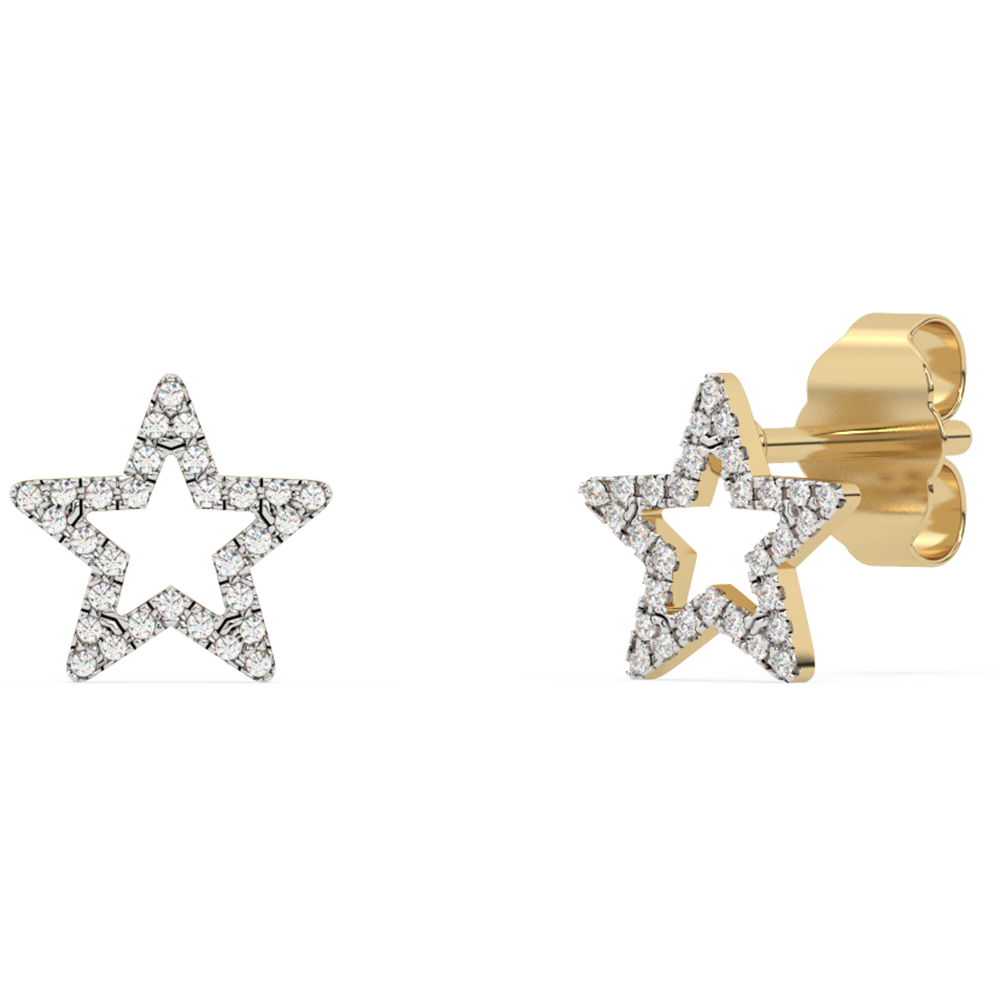 Muse Jewelry .10ct G SI 14K White Gold Diamond Star Shape Earrings