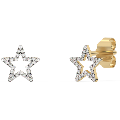 Muse Jewelry .10ct G SI 14K White Gold Diamond Star Shape Earrings