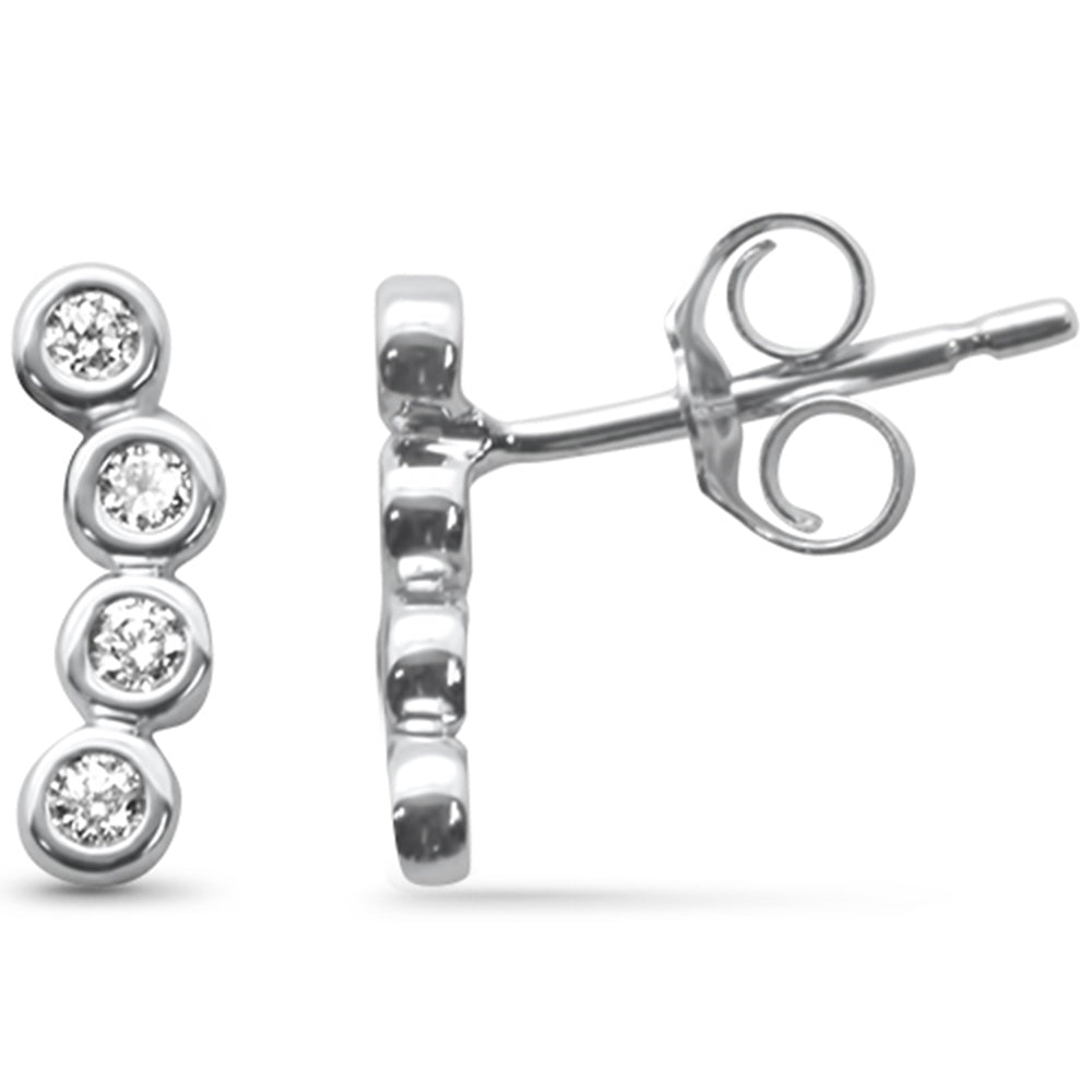 Muse Jewelry .22ct G SI 14K White Gold Diamond Bezel Set Earrings