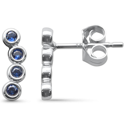 Muse Jewelry .18ct G SI 14K White Gold Blue Sapphire Gemstone Earrings