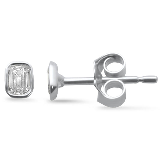 Muse Jewelry .22ct G SI 14K White Gold Emerald Shape Diamond Stud Earrings