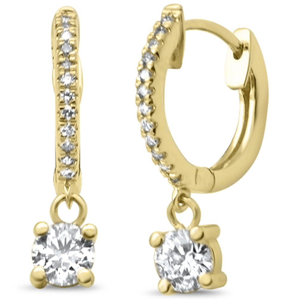 Muse Jewelry .52ct G SI 14K Yellow Gold Diamond Dangling Hoop Earrings