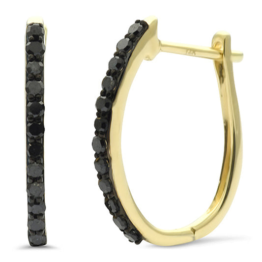 Muse Jewelry .26ct G SI 14K Yellow Gold Black Diamond Hoop Earrings