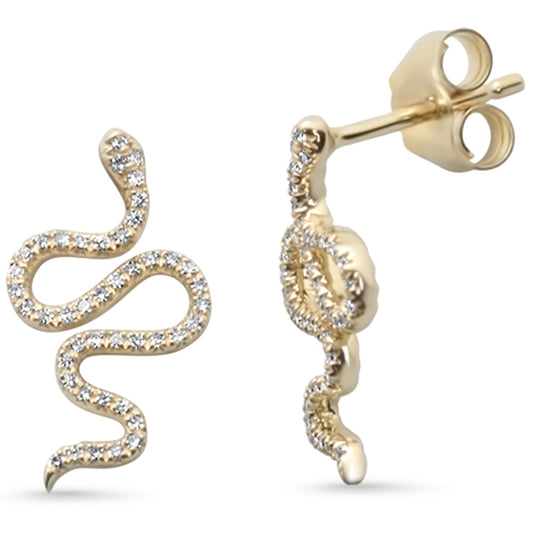 Muse Jewelry .13ct G SI 14K Yellow Gold Diamond Snake Style Earrings