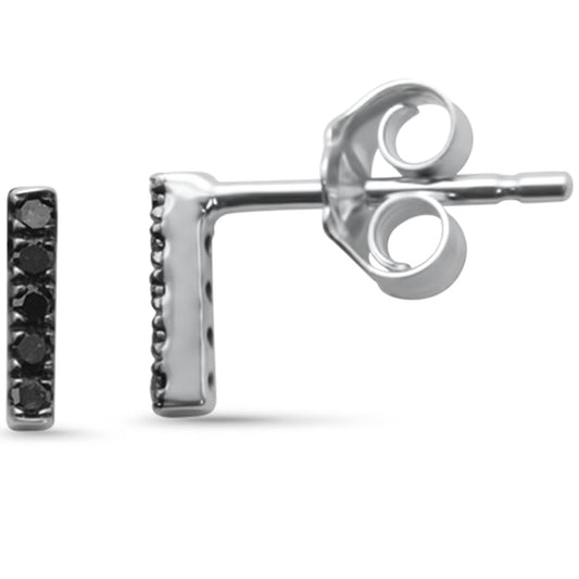 Muse Jewelry .09ct G SI 14K White Gold Black Diamond Earrings