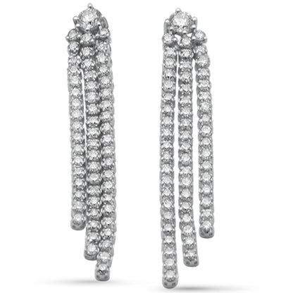 Muse Jewelry 3.00ct G SI 14K White Gold Diamond 3 Layers Drop Earrings