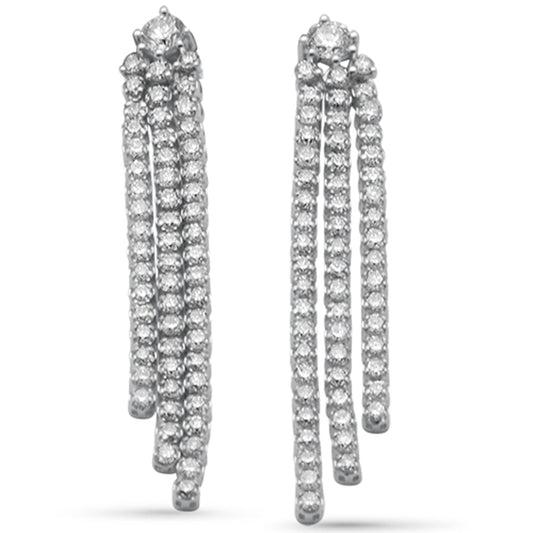 Muse Jewelry 3.00ct G SI 14K White Gold Diamond 3 Layers Drop Earrings