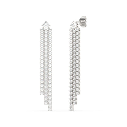 Muse Jewelry 3.00ct G SI 14K White Gold Diamond 3 Layers Drop Earrings