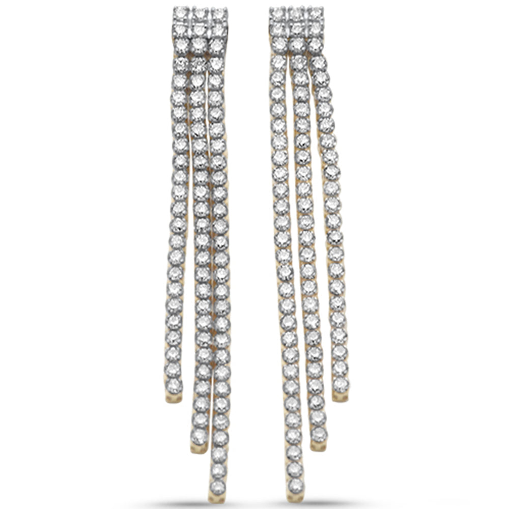 Muse Jewelry 2.50ct G SI 14K Yellow Gold Diamond 3 Layers Drop Earrings