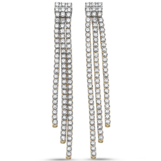 Muse Jewelry 2.50ct G SI 14K Yellow Gold Diamond 3 Layers Drop Earrings