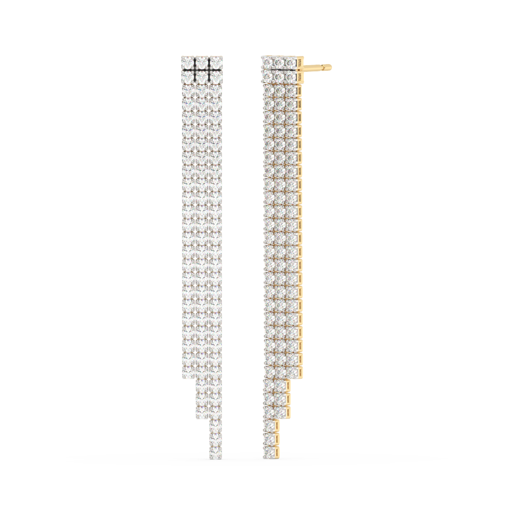 Muse Jewelry 2.50ct G SI 14K Yellow Gold Diamond 3 Layers Drop Earrings