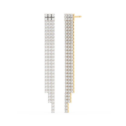 Muse Jewelry 2.50ct G SI 14K Yellow Gold Diamond 3 Layers Drop Earrings