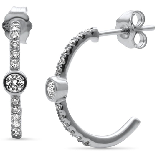 Muse Jewelry .50ct G SI 14K White Gold Diamond Half Hoop Earrings