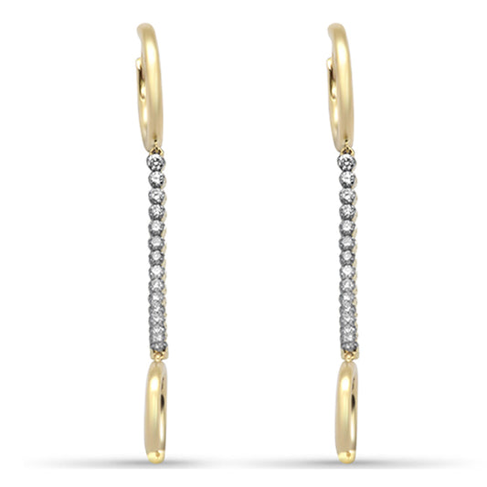 Muse Jewelry .75ct G SI 14K Yellow Gold Diamond Drop Hoop Earrings