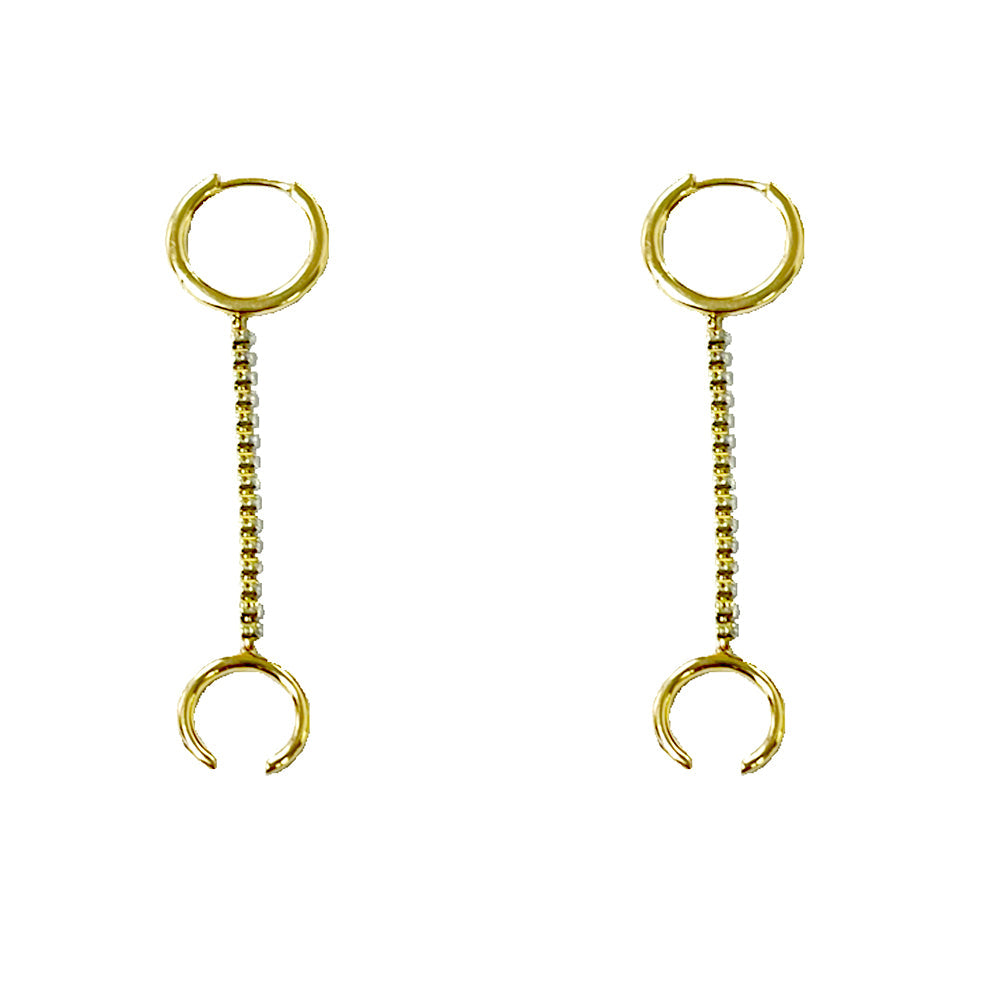 Muse Jewelry .75ct G SI 14K Yellow Gold Diamond Drop Hoop Earrings