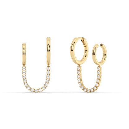 Muse Jewelry .75ct G SI 14K Yellow Gold Diamond Drop Hoop Earrings