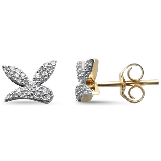 Muse Jewelry .18ct G SI 14K Yellow Gold Diamond Bunny Ears Style Earrings