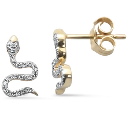 Muse Jewelry .10ct G SI 14K Yellow Gold Diamond Snake Style Earrings