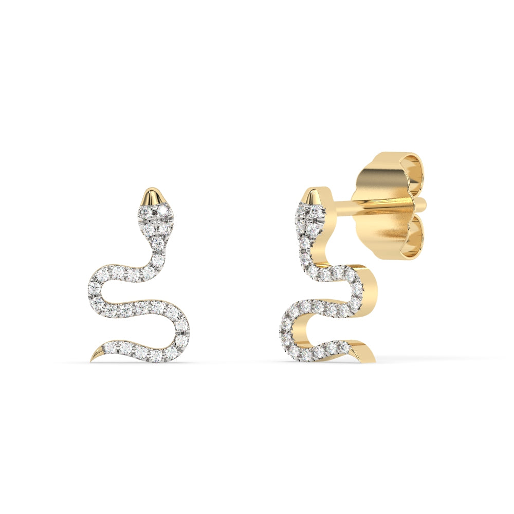 Muse Jewelry .10ct G SI 14K Yellow Gold Diamond Snake Style Earrings