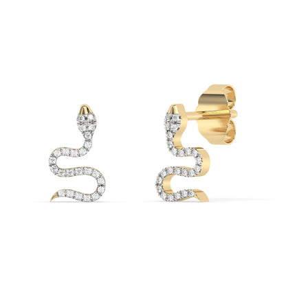 Muse Jewelry .10ct G SI 14K Yellow Gold Diamond Snake Style Earrings