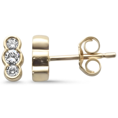 Muse Jewelry .20ct G SI 14K Yellow Gold Three Stone Diamond Petite Earrings