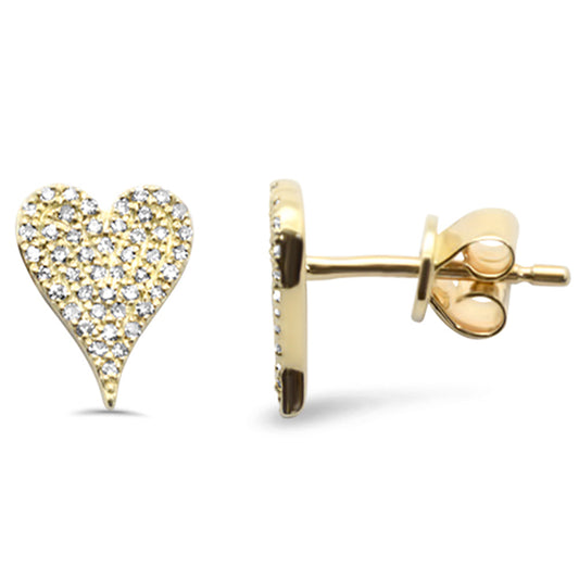 Muse Jewelry .37ct G SI 14K Yellow Gold Diamond Heart Earrings Push Back