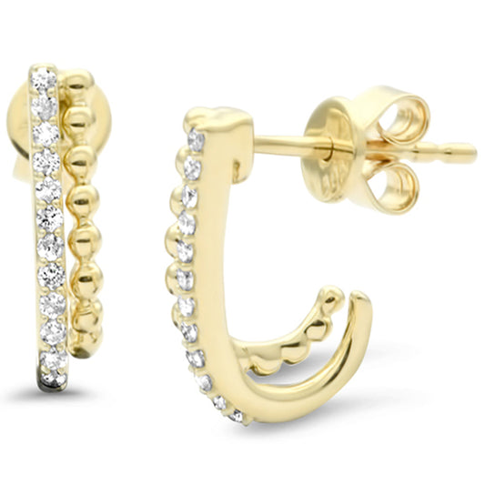 Muse Jewelry .15ct G SI 14K Yellow Gold Diamond J Hoop Earrings