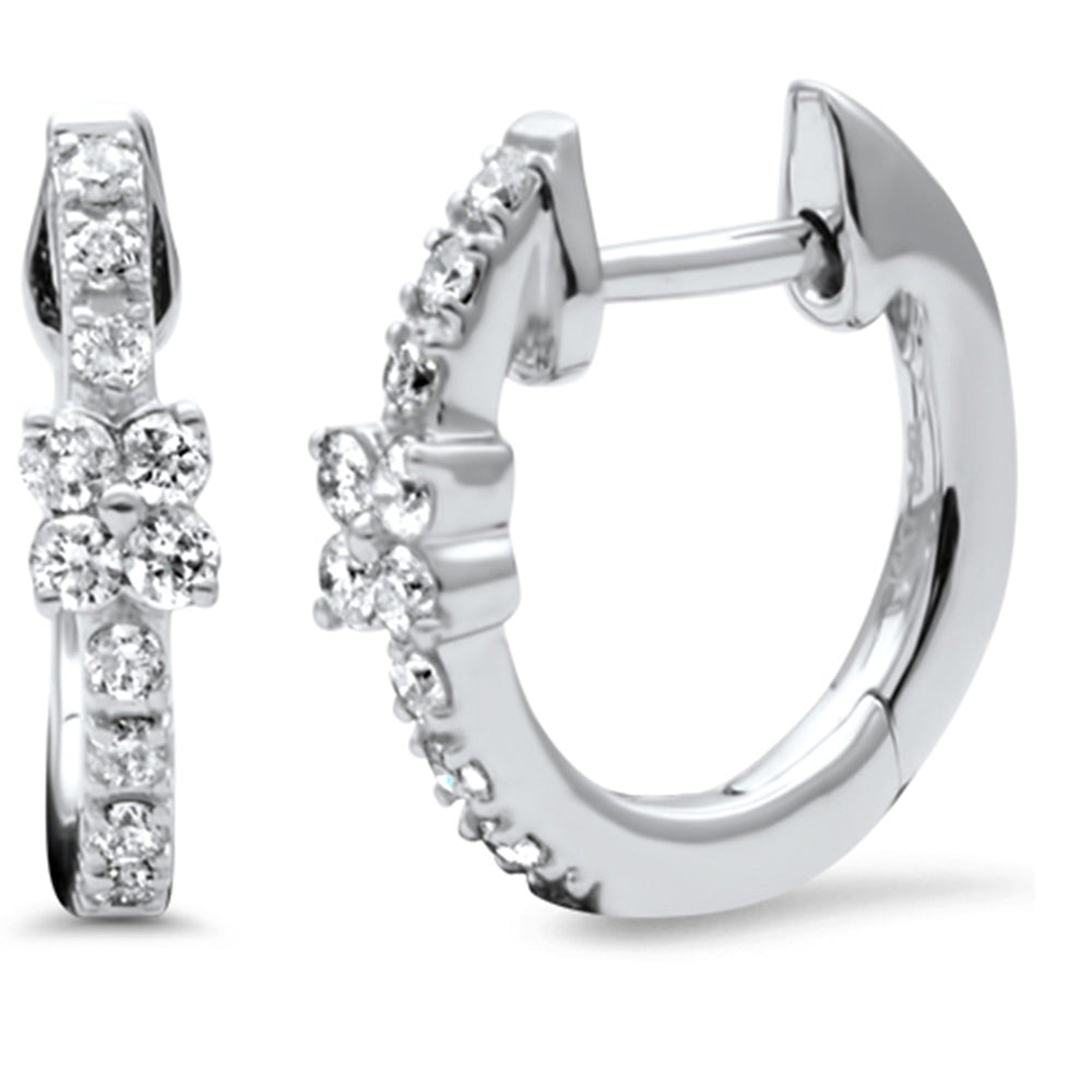 Muse Jewelry .20ct G SI 14K White Gold Diamond Hoop Earrings