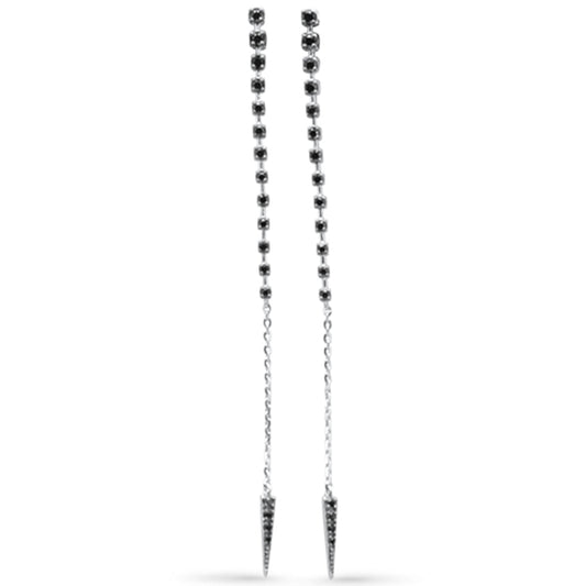 Muse Jewelry .31ct G SI 14K White Gold Black Diamond Drop Earrings