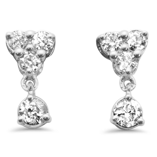 Muse Jewelry .14ct G SI 14K White Gold Diamond Petite Dangling Earrings