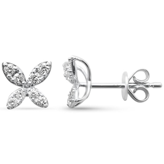 Muse Jewelry .34ct G SI 14K White Gold Diamond Flower Earrings