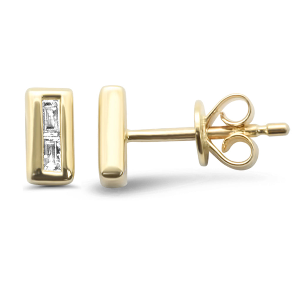 Muse Jewelry .11ct G SI 14K Yellow Gold Baguette Diamond Earrings