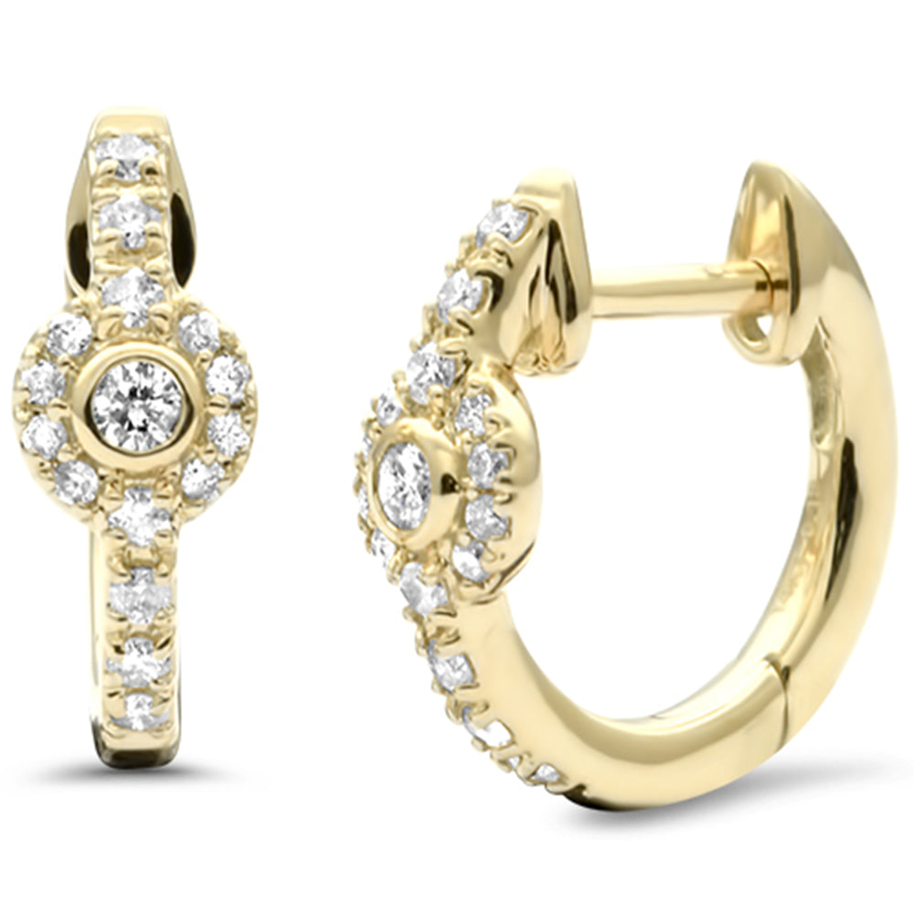 Muse Jewelry .19ct G SI 14K Yellow Gold Diamond Petite Hoop Earrings