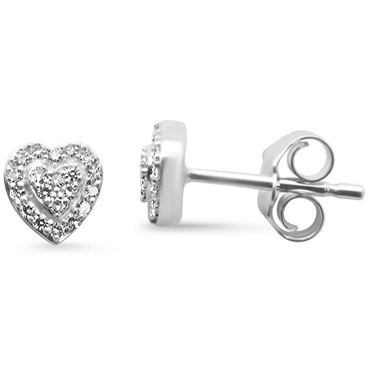 Muse Jewelry .13ct G SI 14K White Gold Diamond Heart Shape Earrings