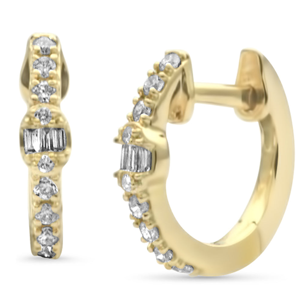 Muse Jewelry .17ct G SI 14K Yellow Gold Diamond Petite Hoop Earrings