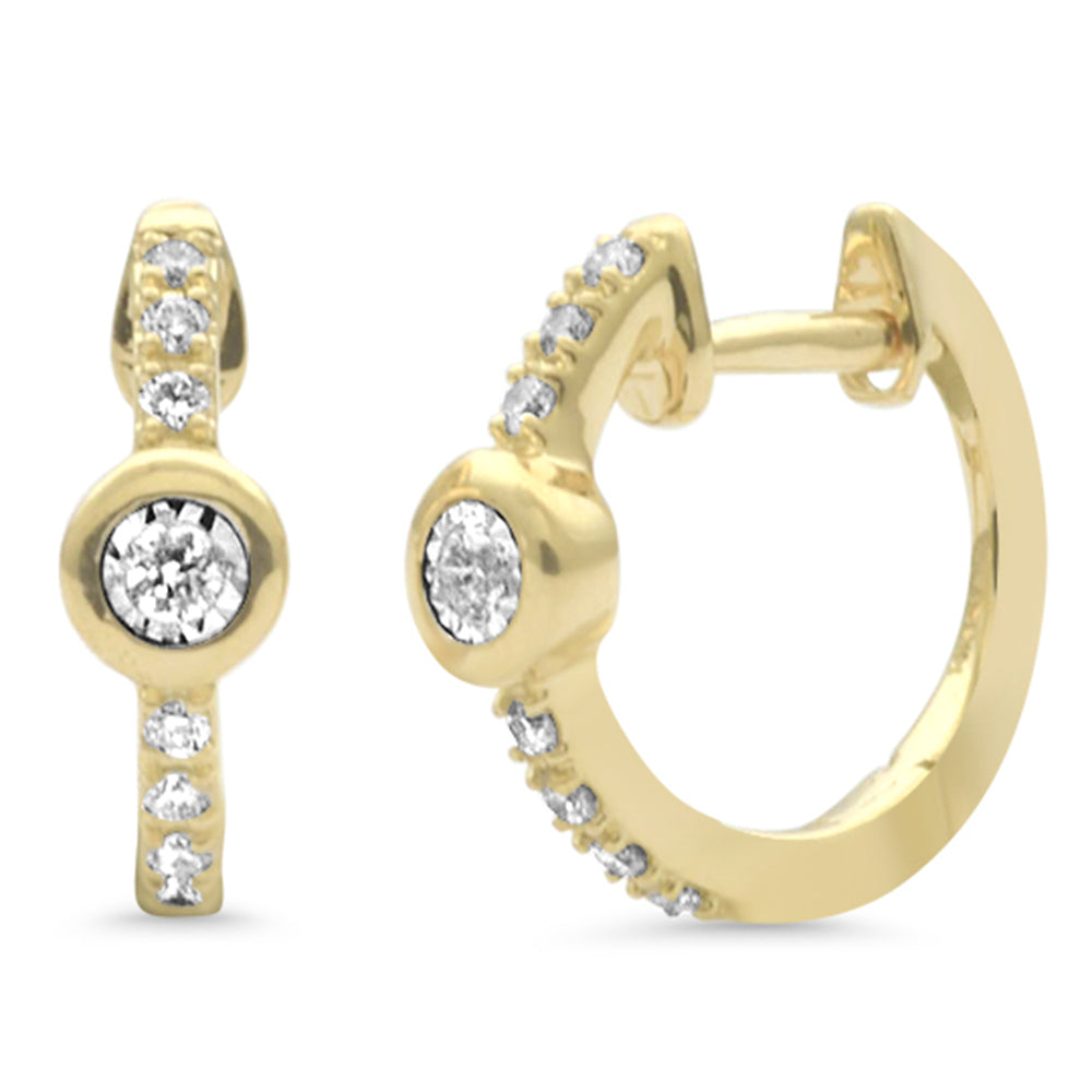 Muse Jewelry .14ct G SI 14K Yellow Gold Diamond Petite Hoop Earrings